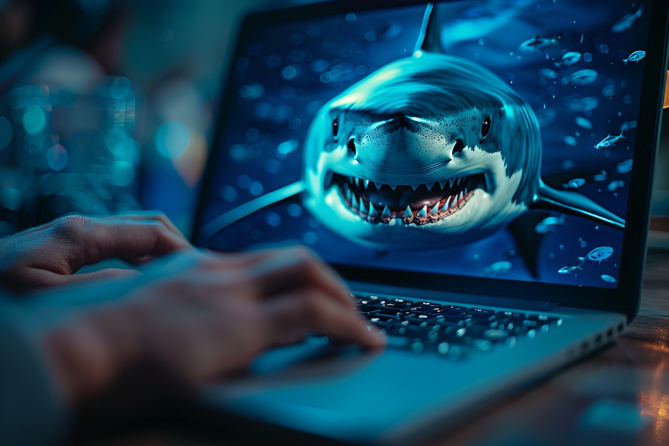 Shark on computer